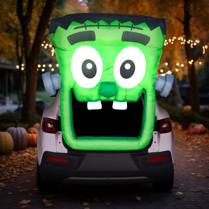 SYNCFUN 4.3 FT Halloween Inflatable Zombie Decoration,Trunk or Treat Car Decorations Kit with Built-in LED Light for Halloween Party Indoor,Outdoor,Yard,Garden Decor