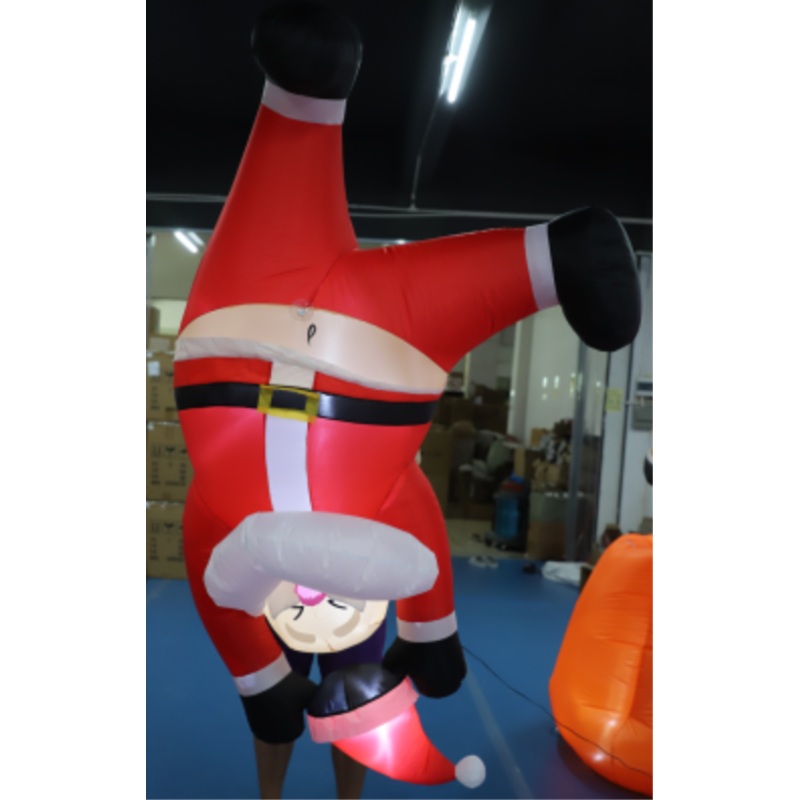SYNCFUN 6 FT Christmas Inflatables Santa Outdoor Decorations,Hanging Upside Down Santa Christmas Blow Ups Yard Christmas with Built-in LEDs for Holiday Party Garden Decor