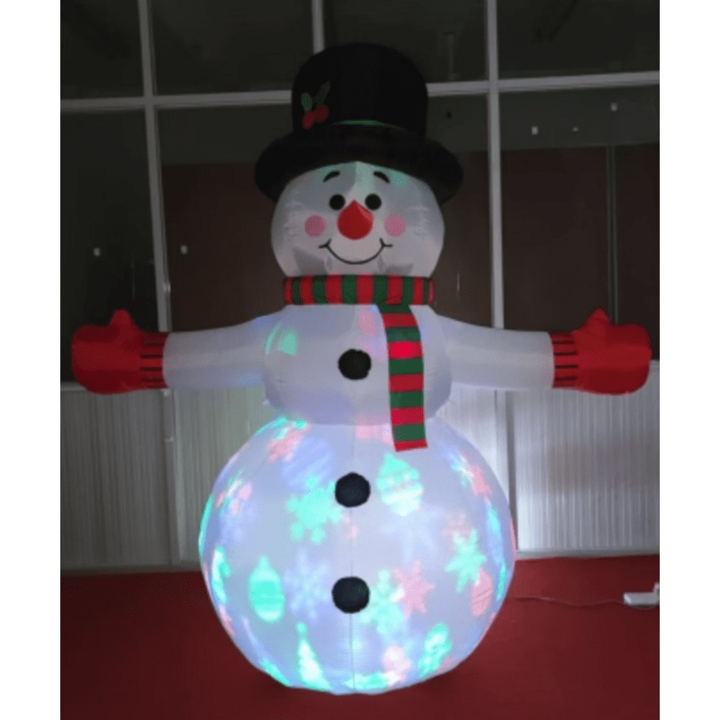 SYNCFUN 8 FT Christmas Inflatables Colorful Lights Snowman Outdoor Decorations,Snowman with Colorful Lights Blow Ups Yard Christmas with Built-in LEDs for Holiday Party Garden Lawn Decor