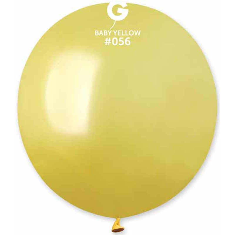 Vibrant 19" Metallic Babyyellow Balloons (Pack Of 25)