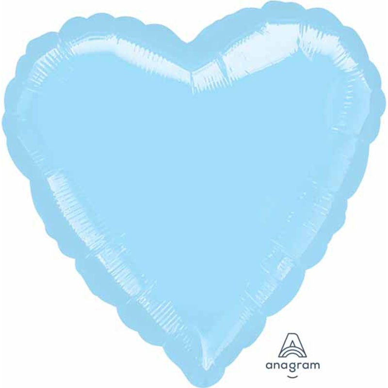 18" Heart Pearl Pastel Blue Balloon Package With S15 Tank