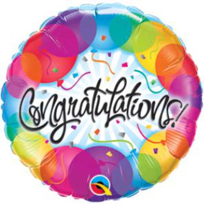 Congrats Balloons (Pack Of 6, 18" Round)