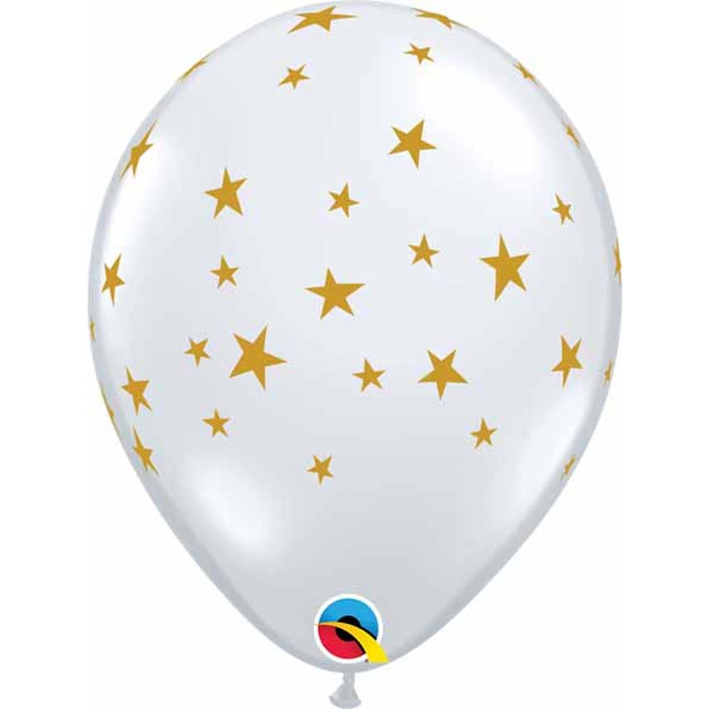 Contempo Gold & Black Star Balloons (11", Pack Of 50)
