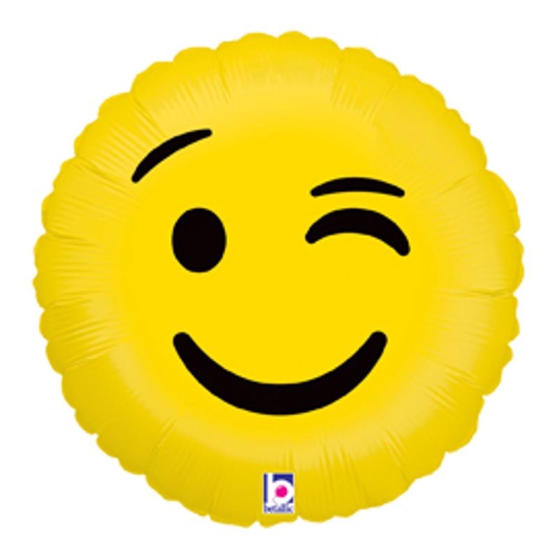 Emoji Wink Balloon Package - 18" Round