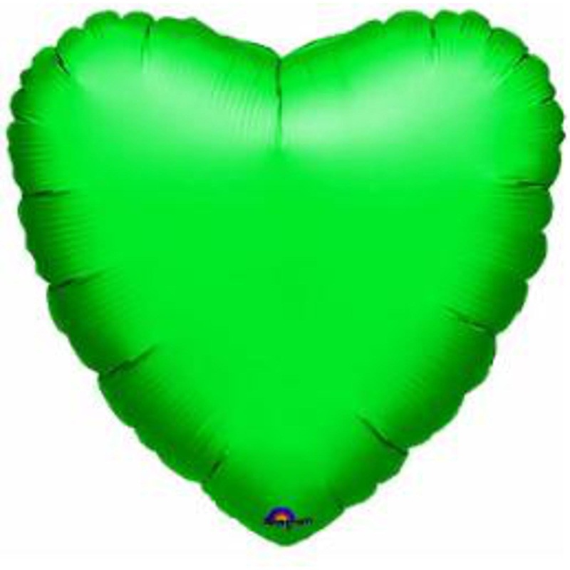 Metallic Green Heart Balloon - 18 Inch (5/Pack)
