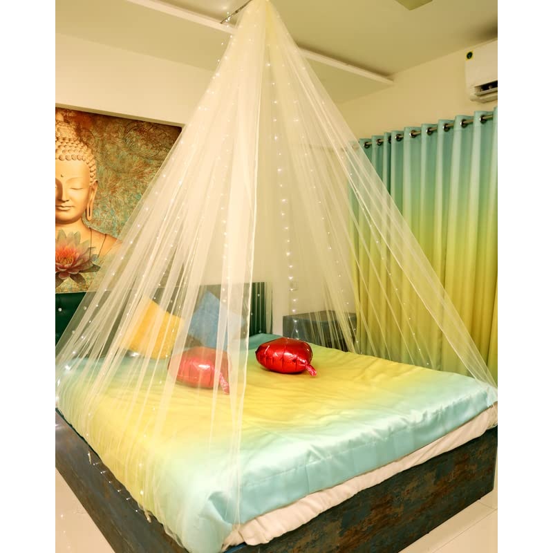 Off White Color Decoration Net Cabana Tent  (With 5M Led Light)