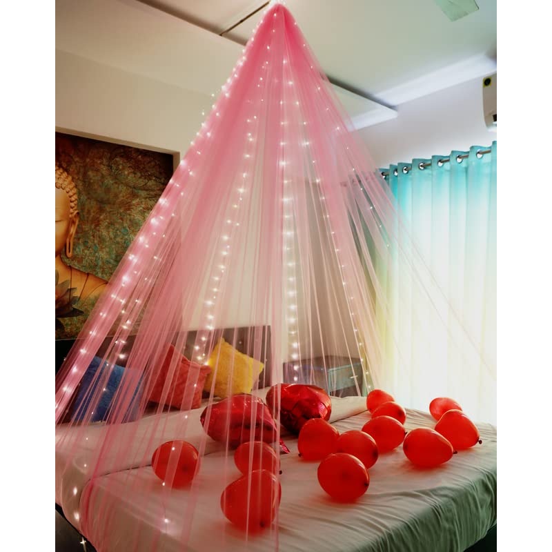 Pink Decoration Net Cabana Tent  (With 5M Led Light)
