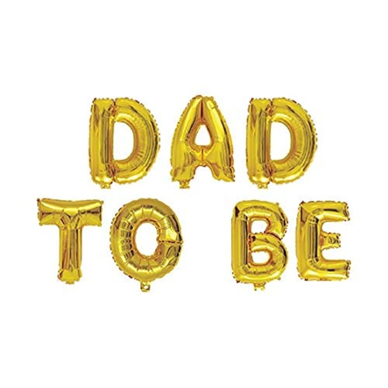 16 Inch 'Dad To Be' Letter Foil Balloon (Golden)(Pack of 1)