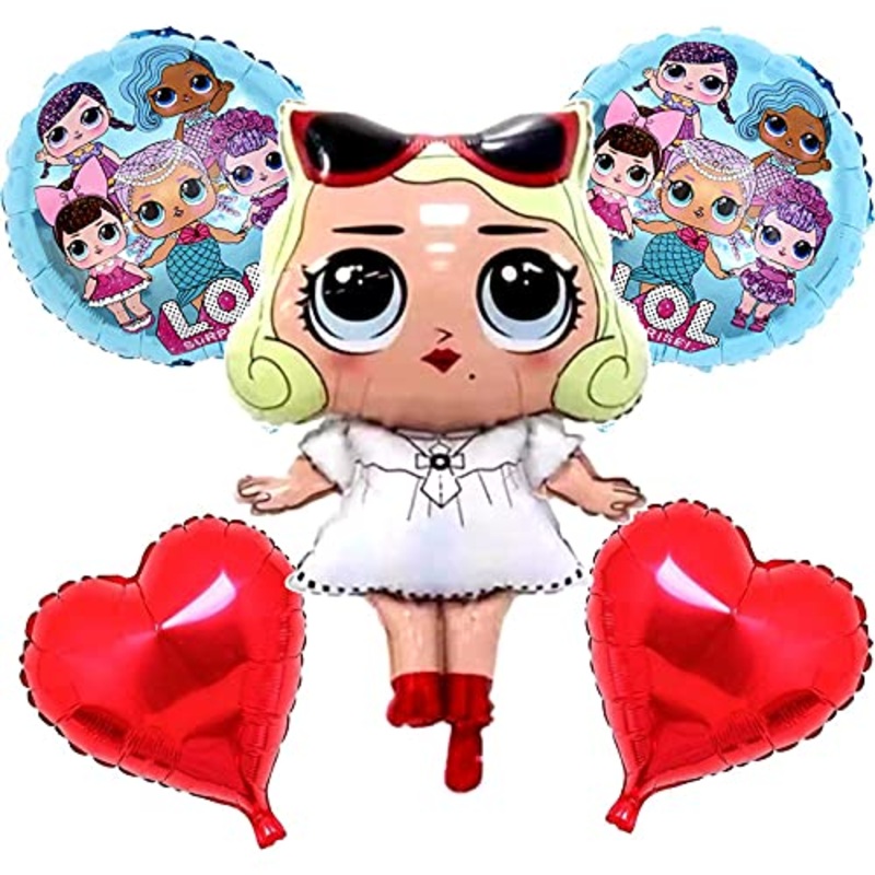 25 Inch Multicolor Lol Surprise Doll Foil Balloons (Pack of 5)