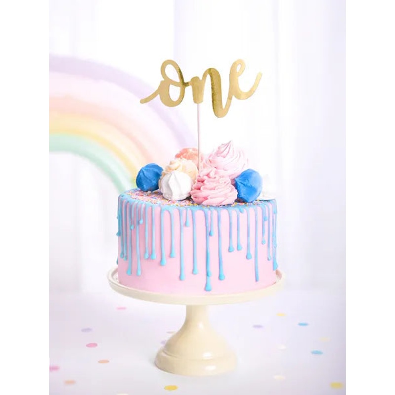 Age One Gold Foiled Cake Topper
