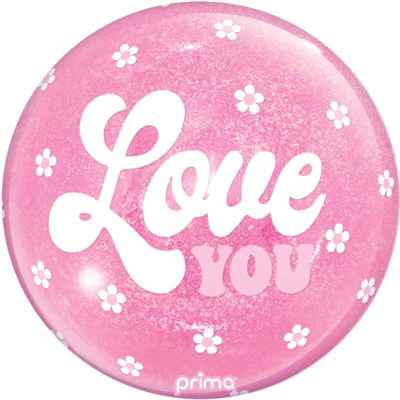 Air-Filled Love You Flowers Light Pink Glitter Sphere - 10"