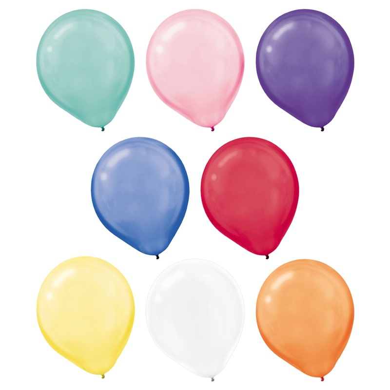 Assorted Pearl Latex Balloon 12 Inches Pack of 15