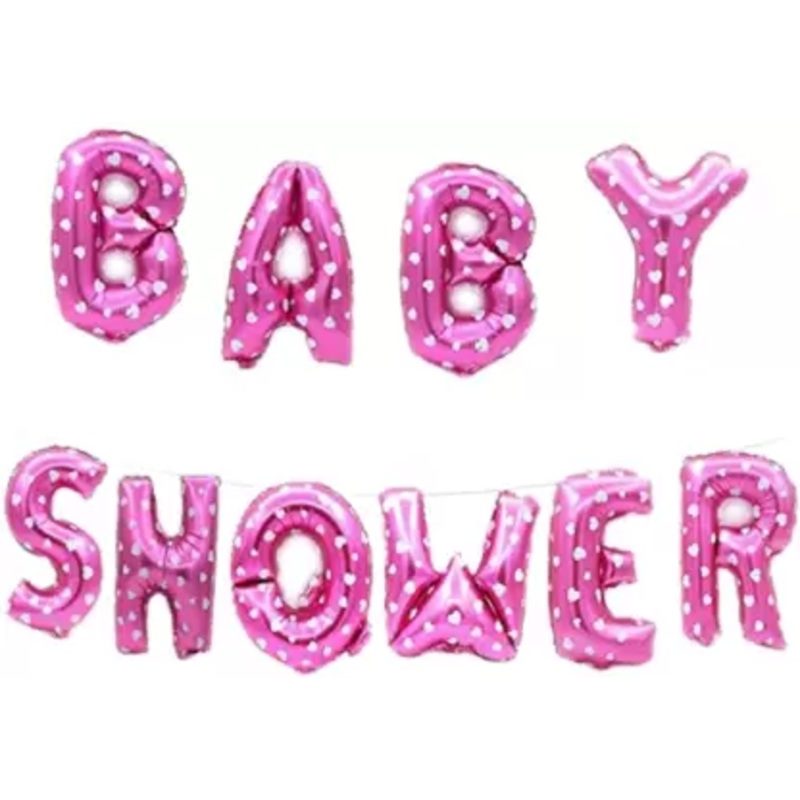Baby Shower Letter Foil Balloon Set (Pink) (Pack of 1)
