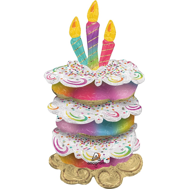 Birthday Cake Stacker Foil Balloon 46Inches Air-Filled