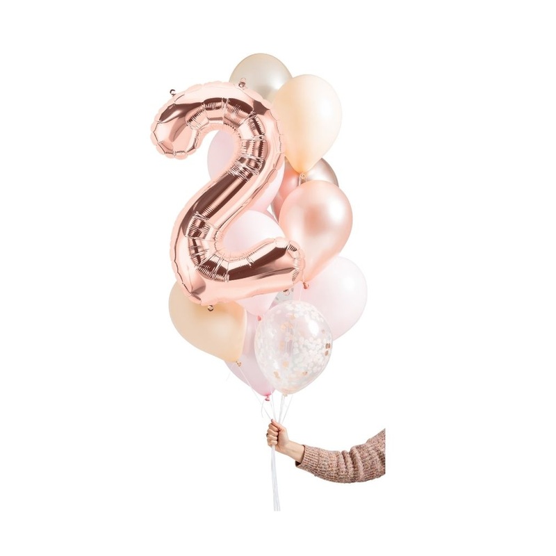 Blossom Balloon Set and Foil Number Filled with Helium