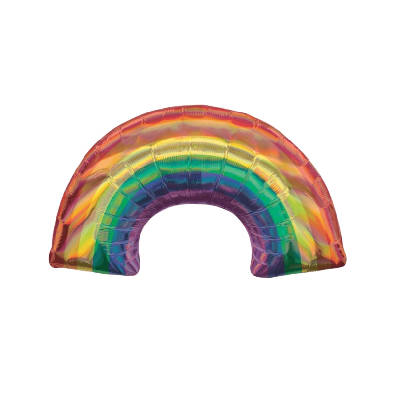Bright Holographic Rainbow Foil Balloon Filled with Helium
