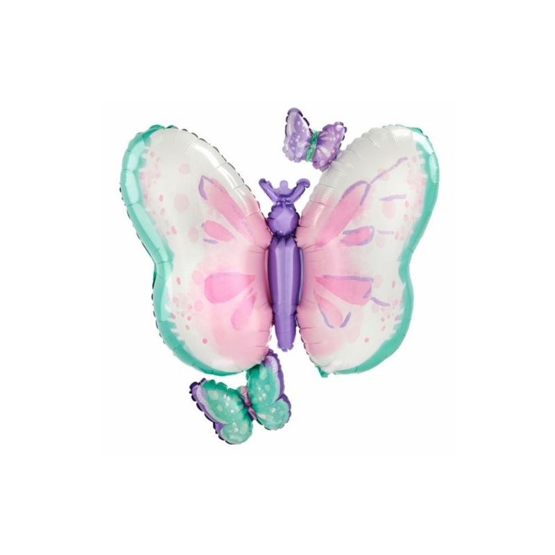 Flutter Butterfly Foil Balloon Filled with Helium