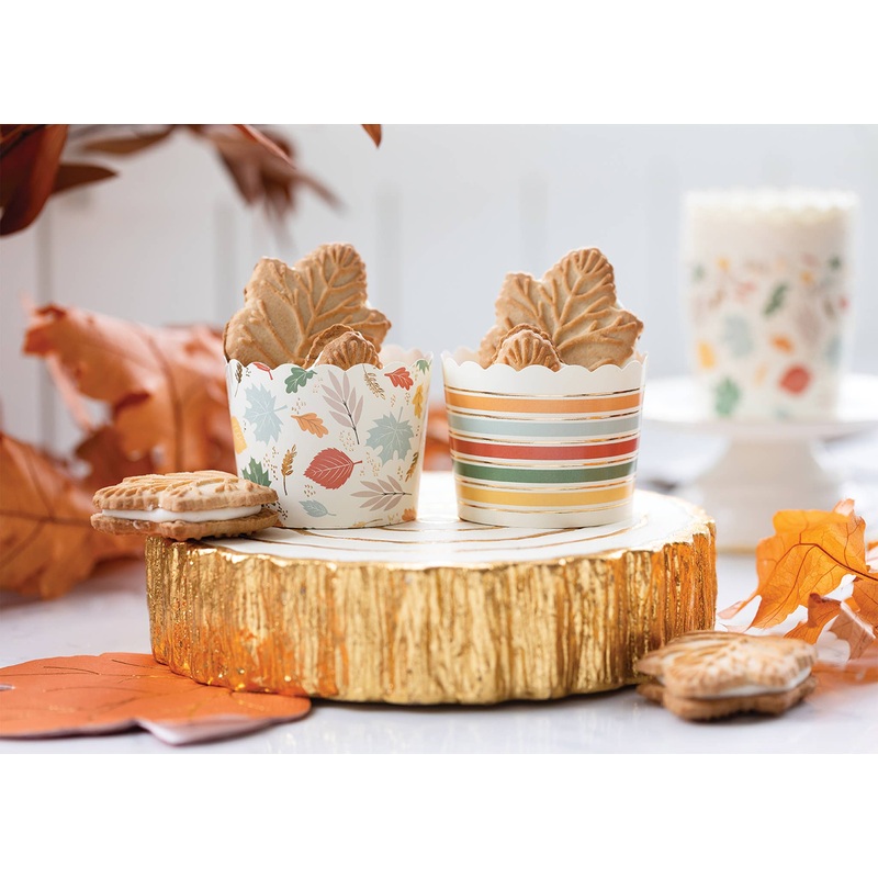 Foiled Thankful Leaves Baking Cups-50pcs. M1011