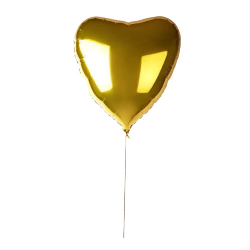 Gold Jumbo Heart Balloon Filled with Helium