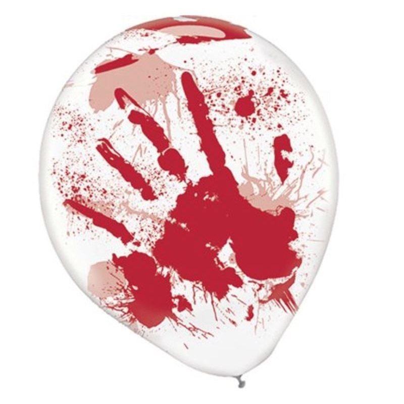 Halloween Bloody Hands Latex Balloons 12Inches Pack of 6
