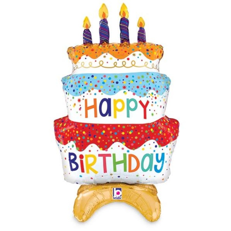 Happy Birthday Cake Foil Balloon 29Inches Air-Filled
