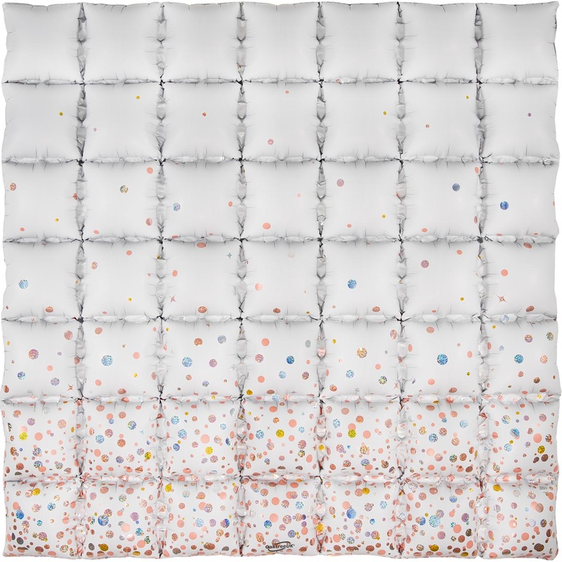Holographic Rose Gold Waffle Hanging Decoration 36Inches Air-Filled