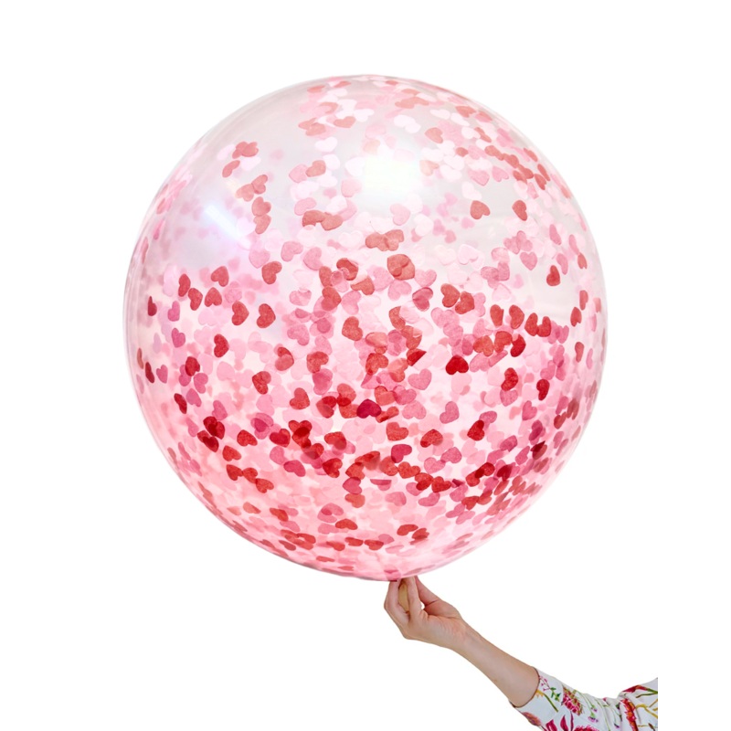 Jumbo Heart Confetti Balloon Filled with Helium