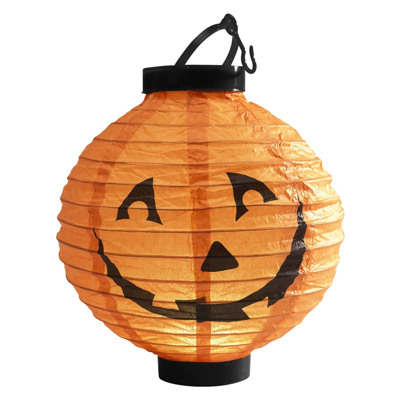 Light Up LED Paper Pumpkin Web Lantern ( 20x7x22cm)