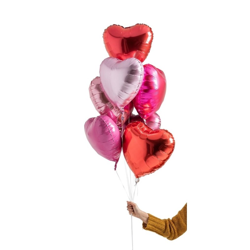 Love Me Tender Foil Heart Balloon Set Filled with Helium
