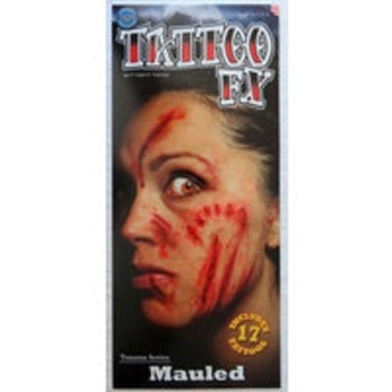 Mauled Temporary Tattoo FX (17 Pieces)