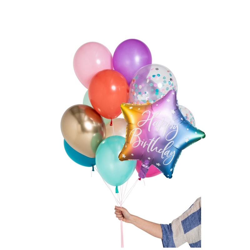 Mermaid Happy Birthday Set Filled with Helium
