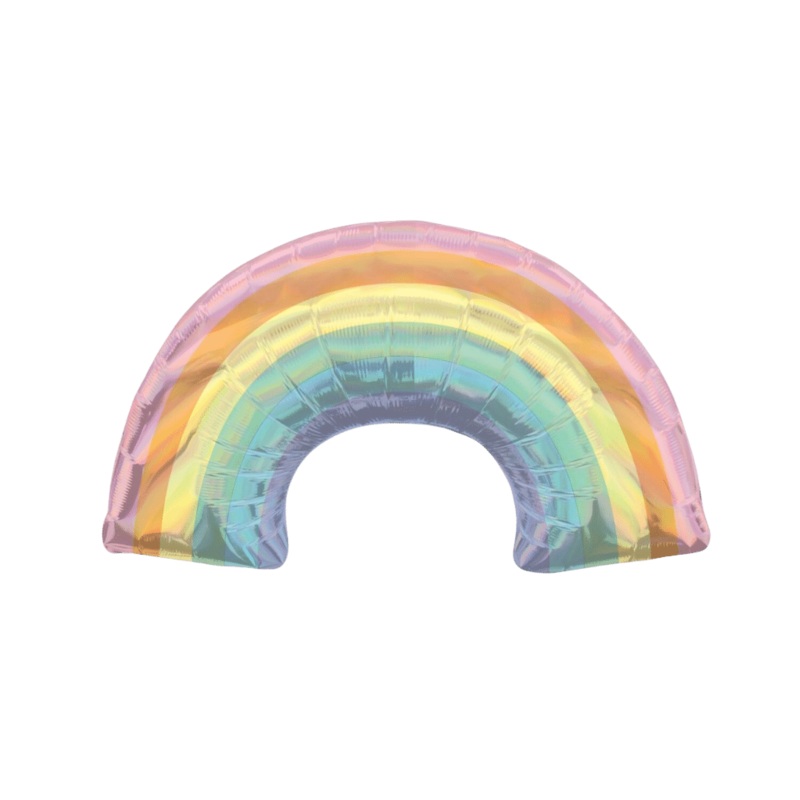 Pastel Holographic Rainbow Foil Balloon Filled with Helium