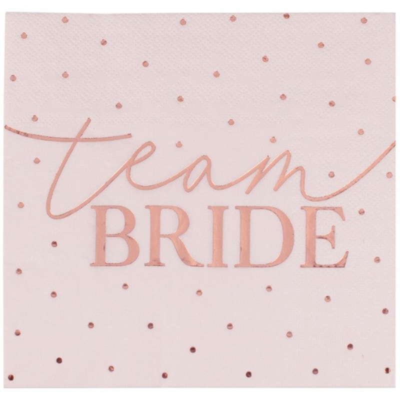 Rose Gold Foiled Hen Party Napkins Pack of 16