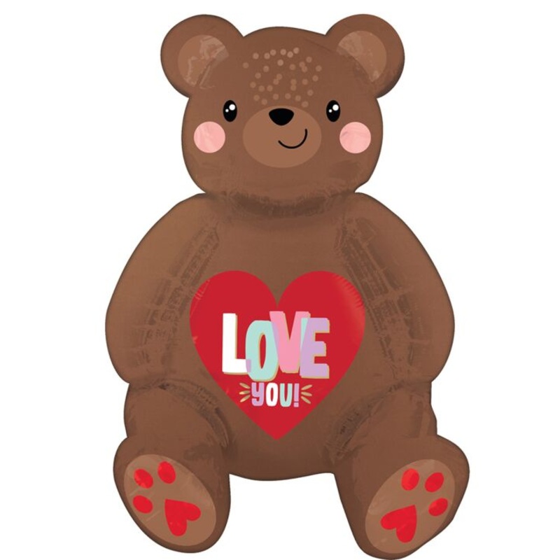Satin Love Bear Sitter Balloon 20Inches Air-Filled