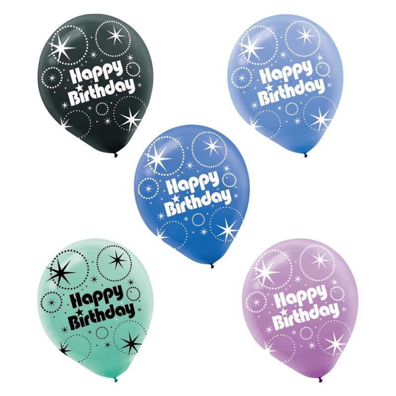 Time To Party Printed Latex Balloons 12 Inches Pack of 15