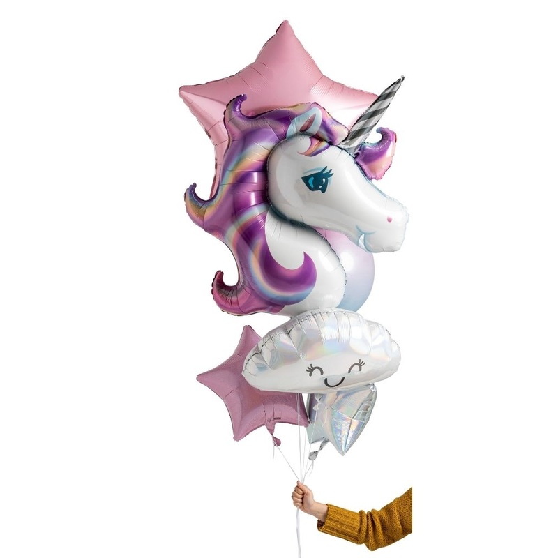Unicorn Dreams Foil Balloon Bouquet Filled with Helium