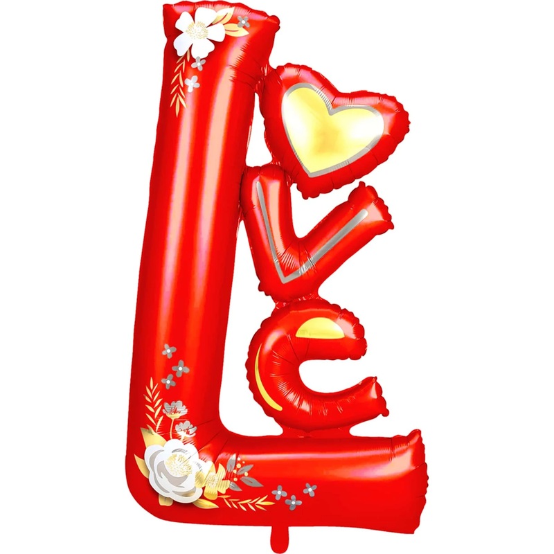 Unique Style Love Alphabet Shape Foil Balloon (Red)(Pack of1 pcs)