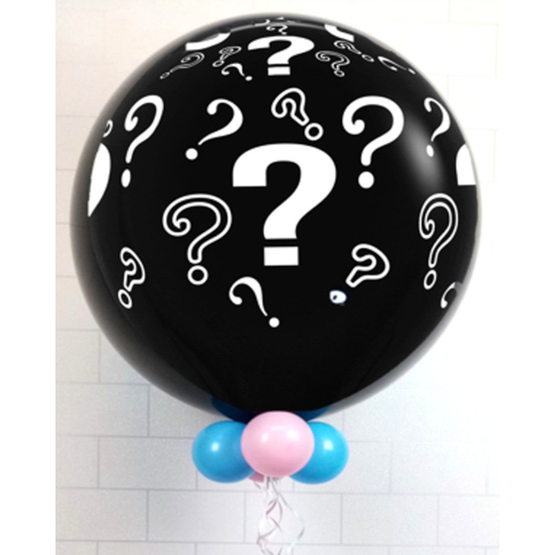 COLLECTION ONLY -  ??????? Pop to See with Pink or Blue Confetti filled with Helium & Dressed with Collar, Ribbon & Weight