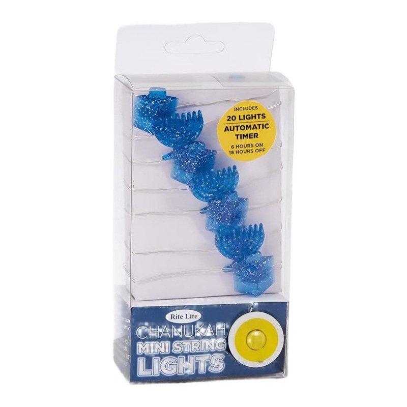 Hanukkah. Micro LED Light String, Dreidel/menora