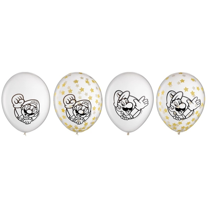 Latex Balloons - Super Mario, Confetti Filled