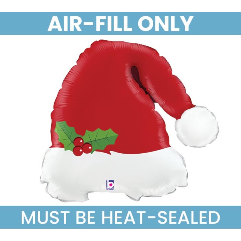 14" Christmas Santa Hat Air Filled Balloon