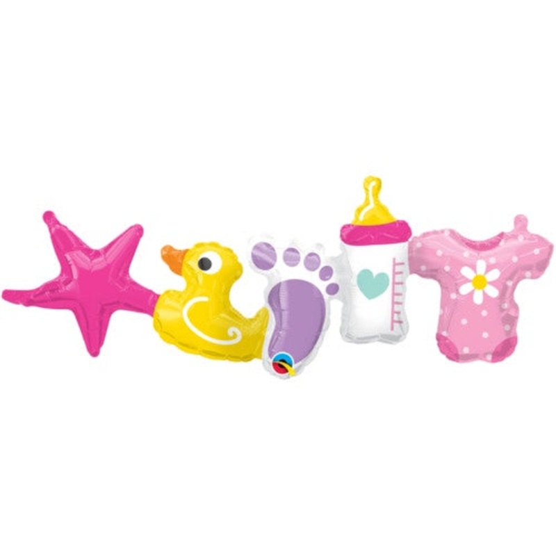 Baby Girl Foil Balloon Garland 2pack