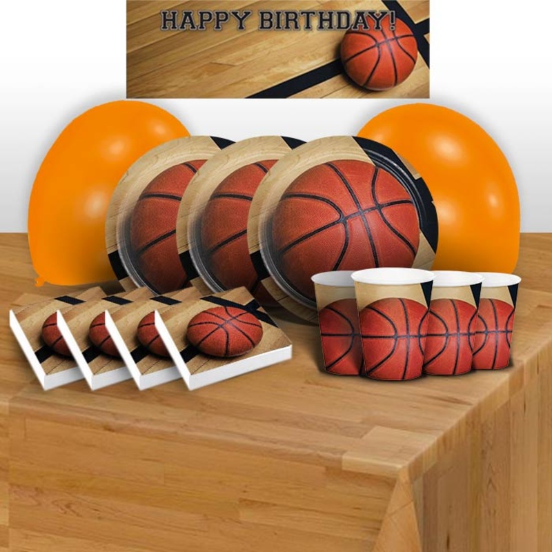 Basketball Party Pack: Tableware, Decor & Balloons
