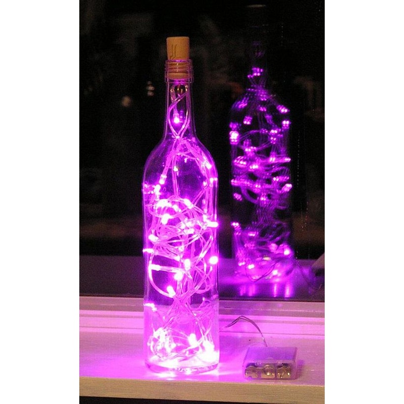 Bright Pink LED Fairy Lights - Set of 15 - 1.7m
