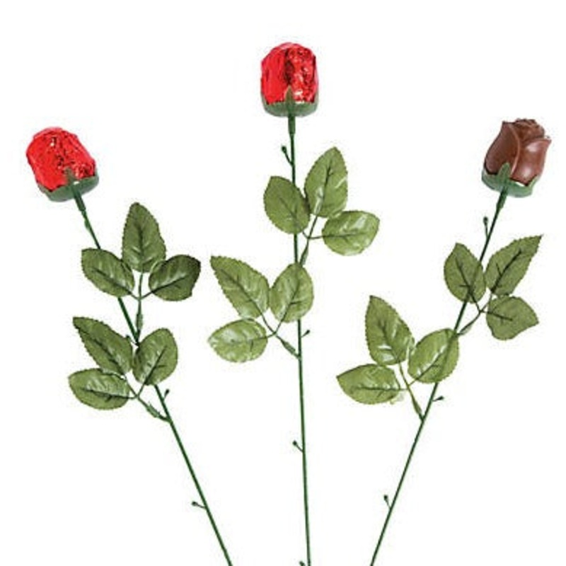 Foiled Wrapped Individual Chocolate Candy Roses