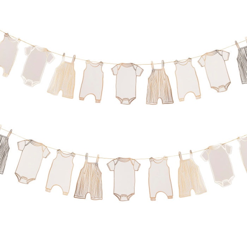 Gold Foiled Baby Grow Garland Banner 2.5 metres