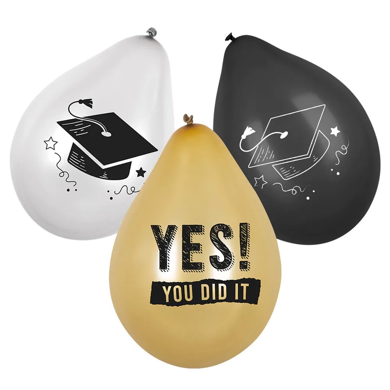 Graduation Latex Balloons - 10" - Pack of 6