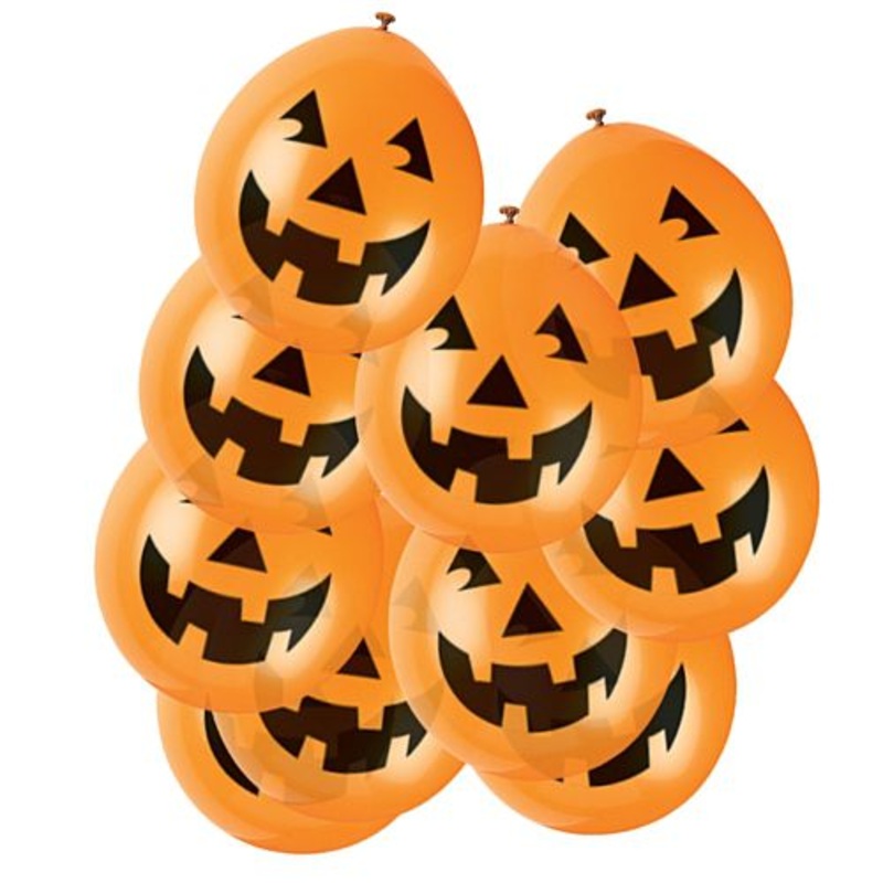 Halloween Pumpkin Orange Latex Balloons -9" - Pack of 10