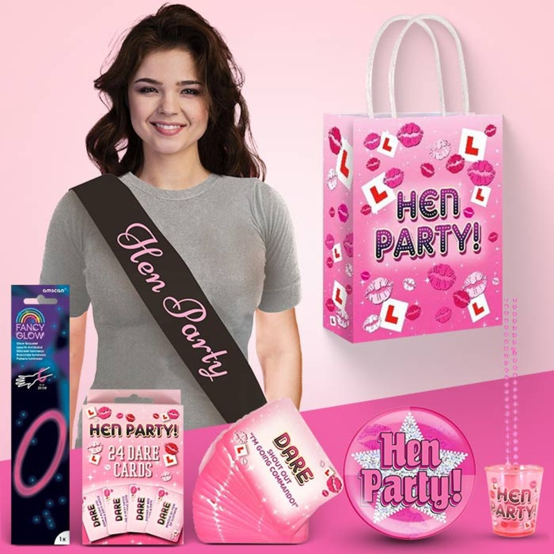 Hen Party Filled Gift Bags: Sash, Shotglass, Cards and Badge