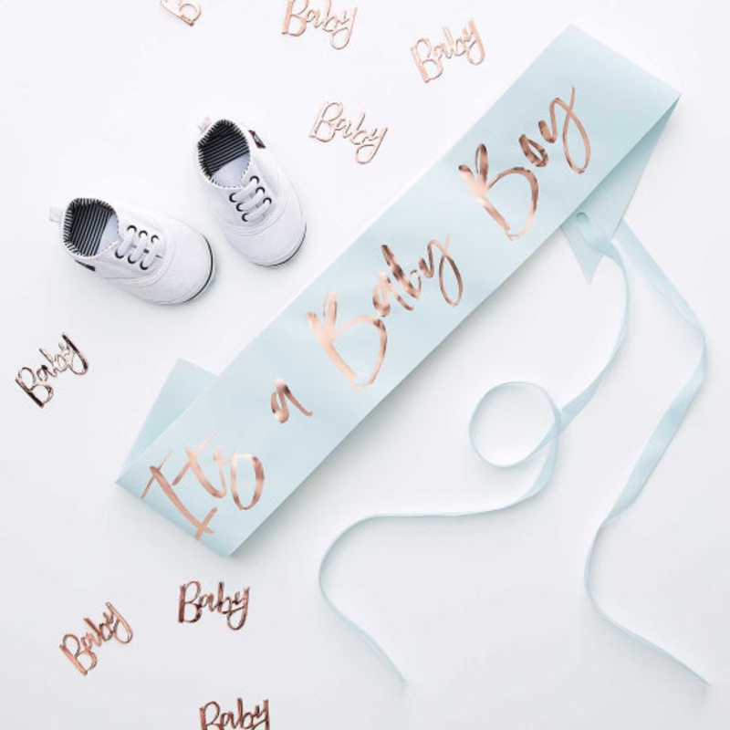 "Its A Baby Boy" Rose Gold Foiled Sash